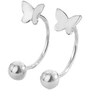 Elegant Butterfly Earrings in Sterling Silver with Screw Back Closure for Women